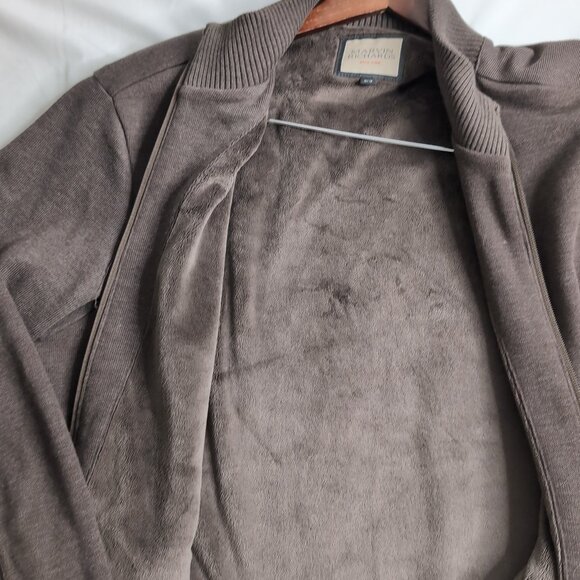 Vintage Marvin Richards Brown Full Zip Sweater Sherpa Lining Heavyweight, Large - Picture 3 of 7